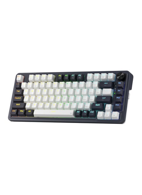 Redragon K673 PRO 75% Wireless Gasket RGB Gaming Keyboard, 3-Modes 81 Keys Compact Mechanical Keyboard w/Hot-Swap Socket, Dedicated Knob Control & Sound Absorbing Pads