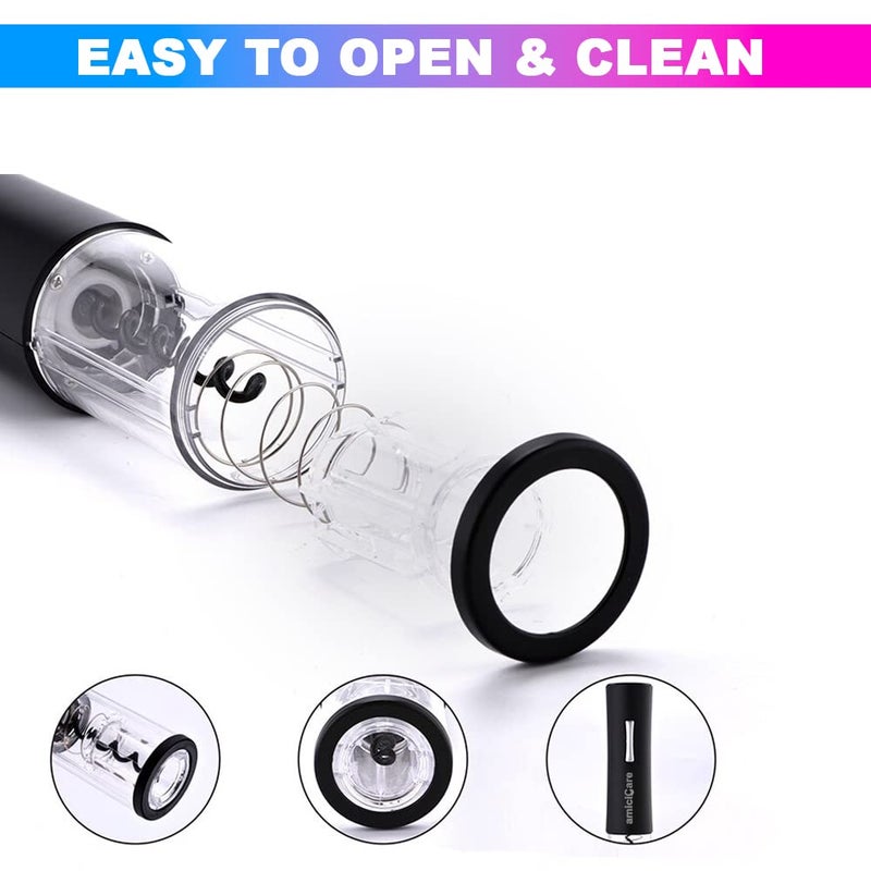 amiciCare amiciCare Electric Wine Bottle Opener Automatic Corkscrew Opener with Foil Cutter and 4xAA Battery  - Image 5