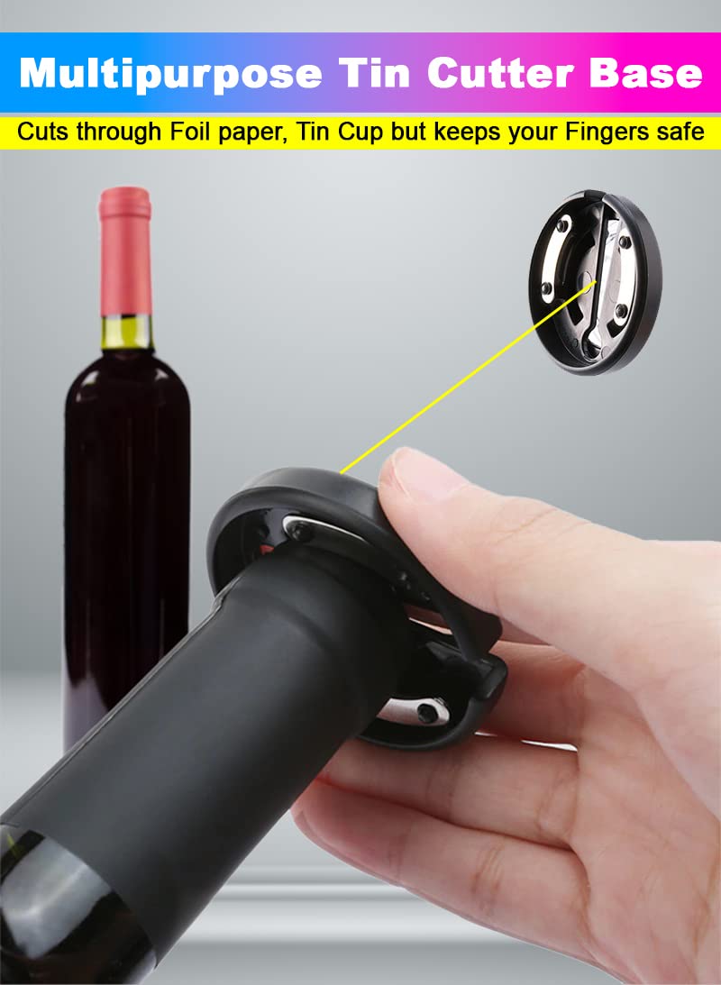 amiciCare amiciCare Electric Wine Bottle Opener Automatic Corkscrew Opener with Foil Cutter and 4xAA Battery  - Image 4