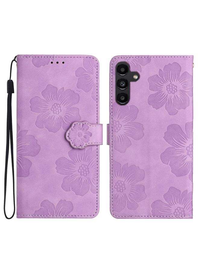 S-TOP Case For Samsung Galaxy S25+ 5G Flower Embossing Pattern Leather Phone Case