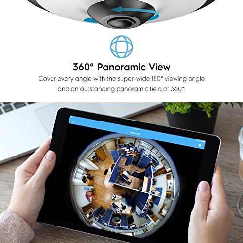 Amcrest Fisheye IP POE Camera, 360° Panoramic 5-Megapixel POE IP Camera, Fish Eye Security Indoor Camera, IVS Features and People Counting, MicroSD Recording, IP5M-F1180EW-V2 (White) - Image 3