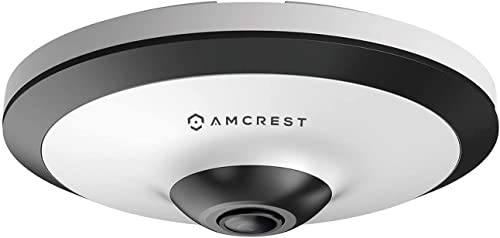 Amcrest Fisheye IP POE Camera, 360° Panoramic 5-Megapixel POE IP Camera, Fish Eye Security Indoor Camera, IVS Features and People Counting, MicroSD Recording, IP5M-F1180EW-V2 (White) - Image 1