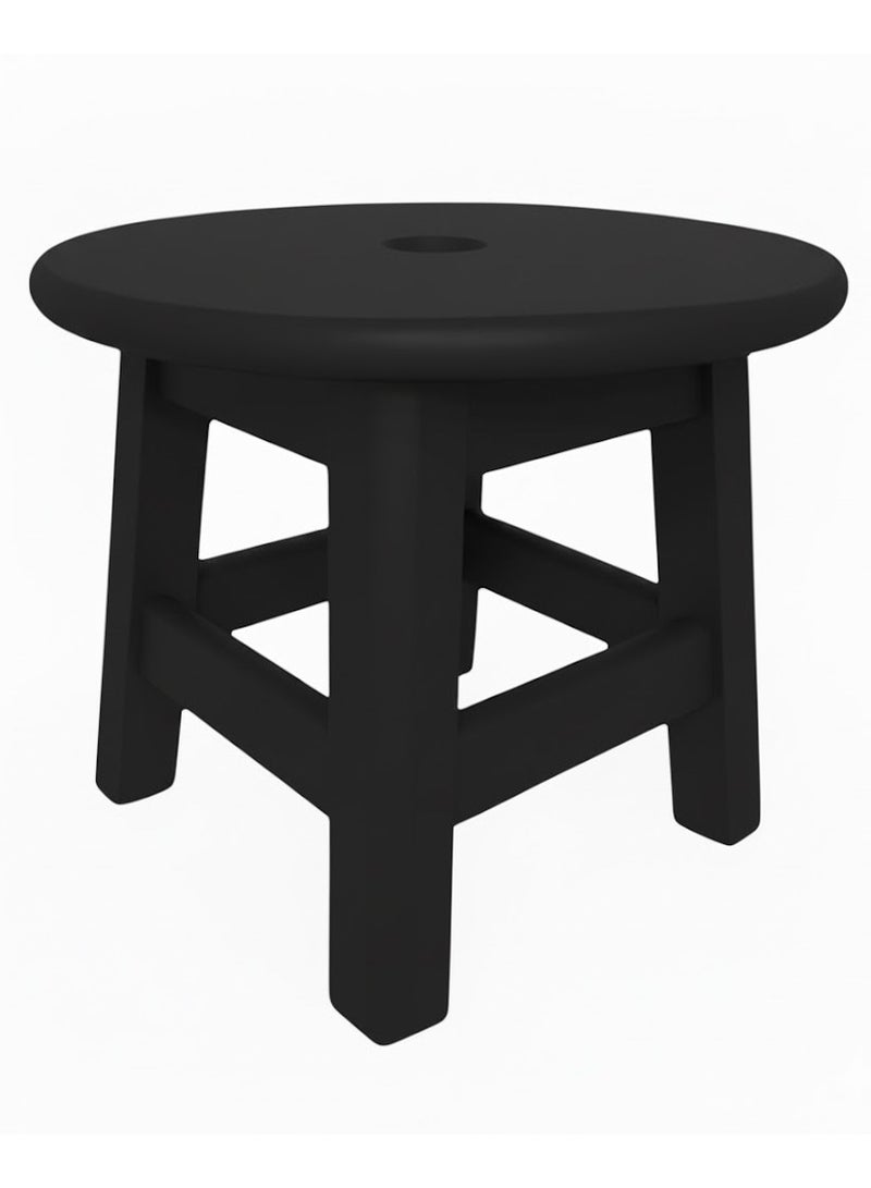 Small Wood Chair a seat 30 cm suitable for kitchen bathroom and balcony - black color