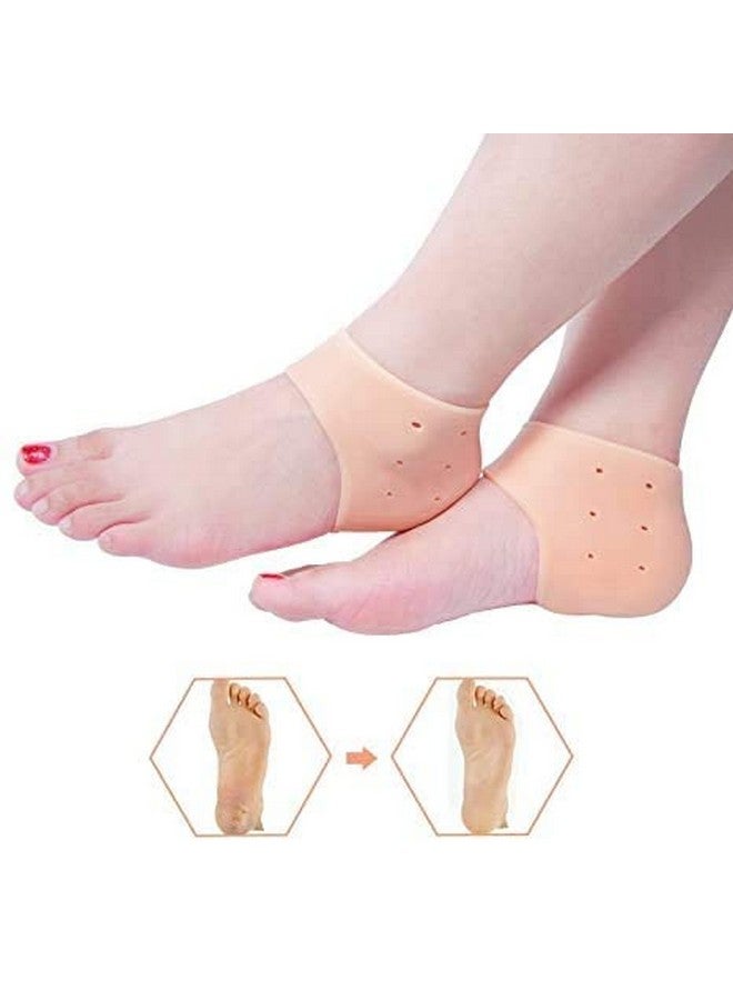 Samip Silicone Gel Heel Pad Socks For anti heel Swelling Pain Relief Dry Hard Cracked Heels Repair Cream Foot Care Ankle Support Cushion Silicone Gel Heel Pad Socks for Pain Relief - 1 Pair - Image 2