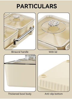 Beauenty Snack Serving Tray with Lid, 6 Plastic Candy and Nut Serving Container set with Carrying Handle  - Image 4