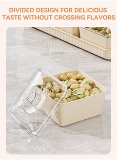 Beauenty Snack Serving Tray with Lid, 6 Plastic Candy and Nut Serving Container set with Carrying Handle  - Image 5