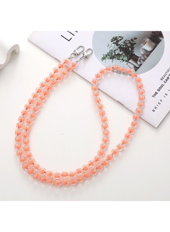 NIBEMINENT Phone Charm/ Chain Strap for Women Girls, Beads Are Obliquely Span Cell Phone Case Lanyard Wrist Strap,K2049/Orange Color