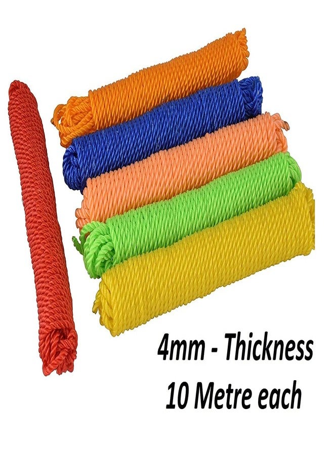 H B MSALA (DEVICE) H B MSALA Nylon Rope or Multicolor Cloth Hanging Rope For Both Indoor And Outdoor Purpose - 10 Meter Length - Pack of 12 - Image 2