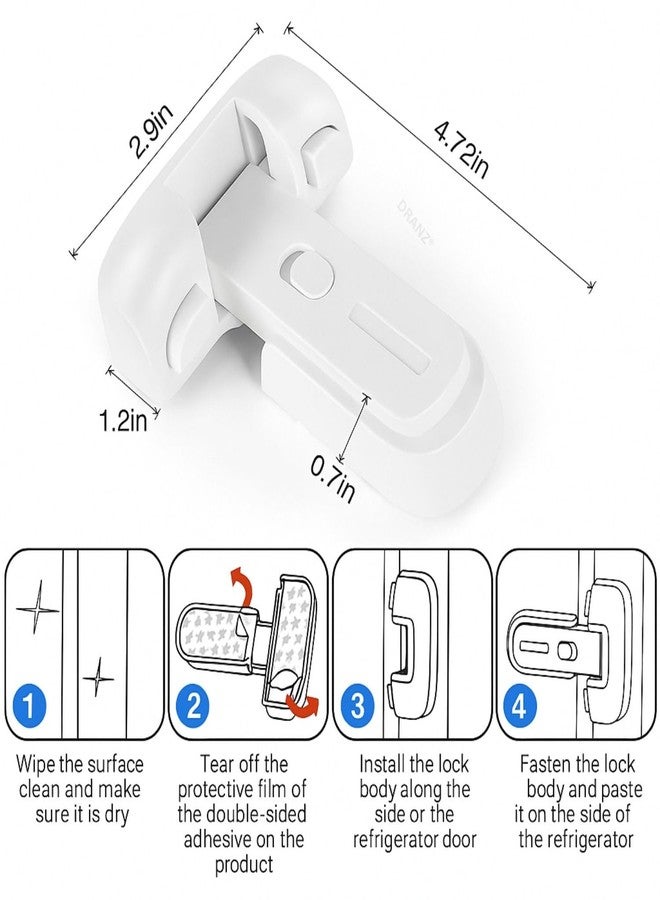 DRANZ Baby Safety Fridge Lock - Strong Adhesive Child Proof Refrigerator & Freezer Latch, Upgraded Toddler Safety Lock for Single Door, Easy Install Cabinet Door Lock, Baby Proofing Kitchen Accessorie - Image 2