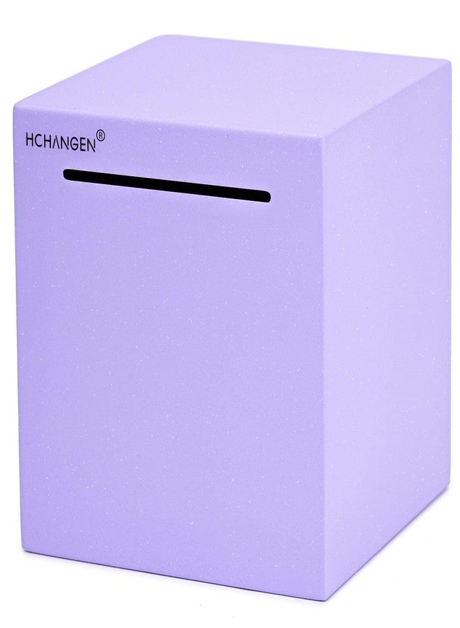 HCHANGEN Piggy Bank for Adults, Must Break to Open Unbreakable Piggy Bank Made of Stainless Steel, Indestructible Money Savings Bank for Cash (Purple, 4.72inches) - Image 1