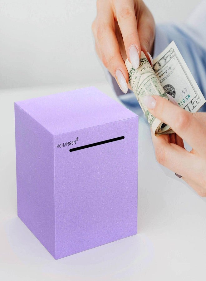 HCHANGEN Piggy Bank for Adults, Must Break to Open Unbreakable Piggy Bank Made of Stainless Steel, Indestructible Money Savings Bank for Cash (Purple, 4.72inches) - Image 4