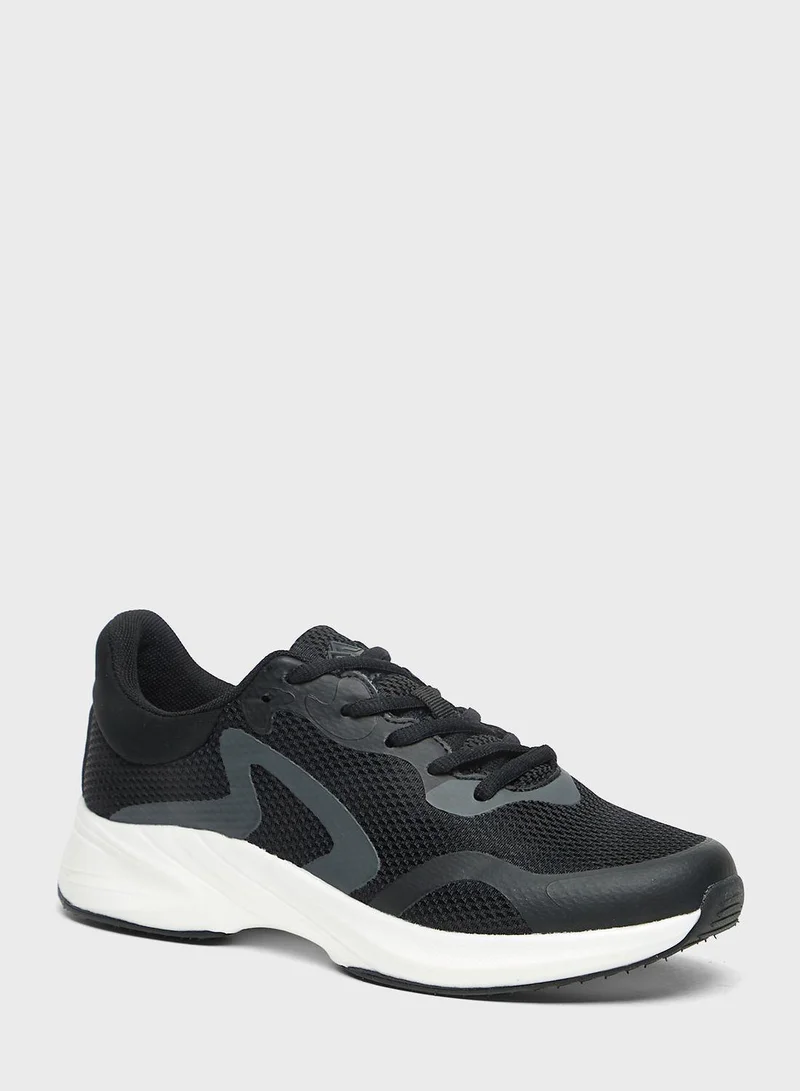 shoexpress Textured Lace-Up Sneakers