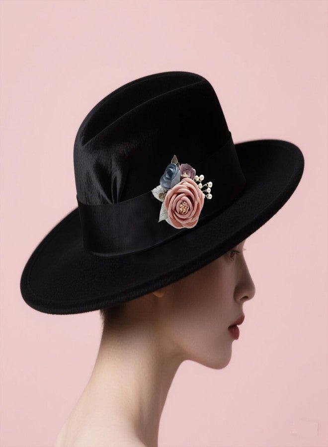 Joynaamn Rose Brooch for Women, Elegant Flower Pins Collar Lapel Fabric for Suit Dress Blouse Party Costume Wedding Bridal Bouquet Mother's Day Gift, Pink&Purple - Image 5