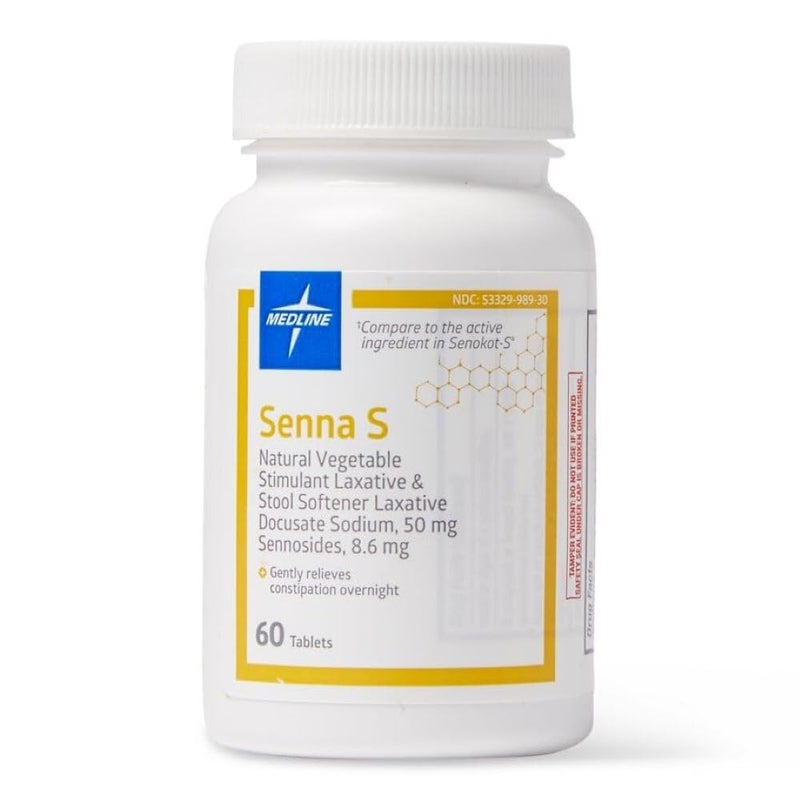 Medline SennaS Tablets Gentle Effective Laxative Digestive Health Support Constipation Relief 60 Tablets 1 Bottle - Image 1
