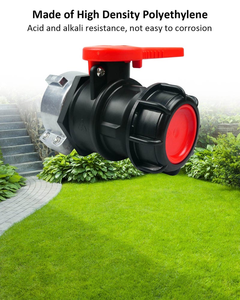 Nahntaipy 75mm IBC Tote Tank Adapter Ball Valve, 2.95" Coarse Thread Adapter Ball Cap Valve for Water Liquid Container NPT DN50 Heavy Duty - Image 4