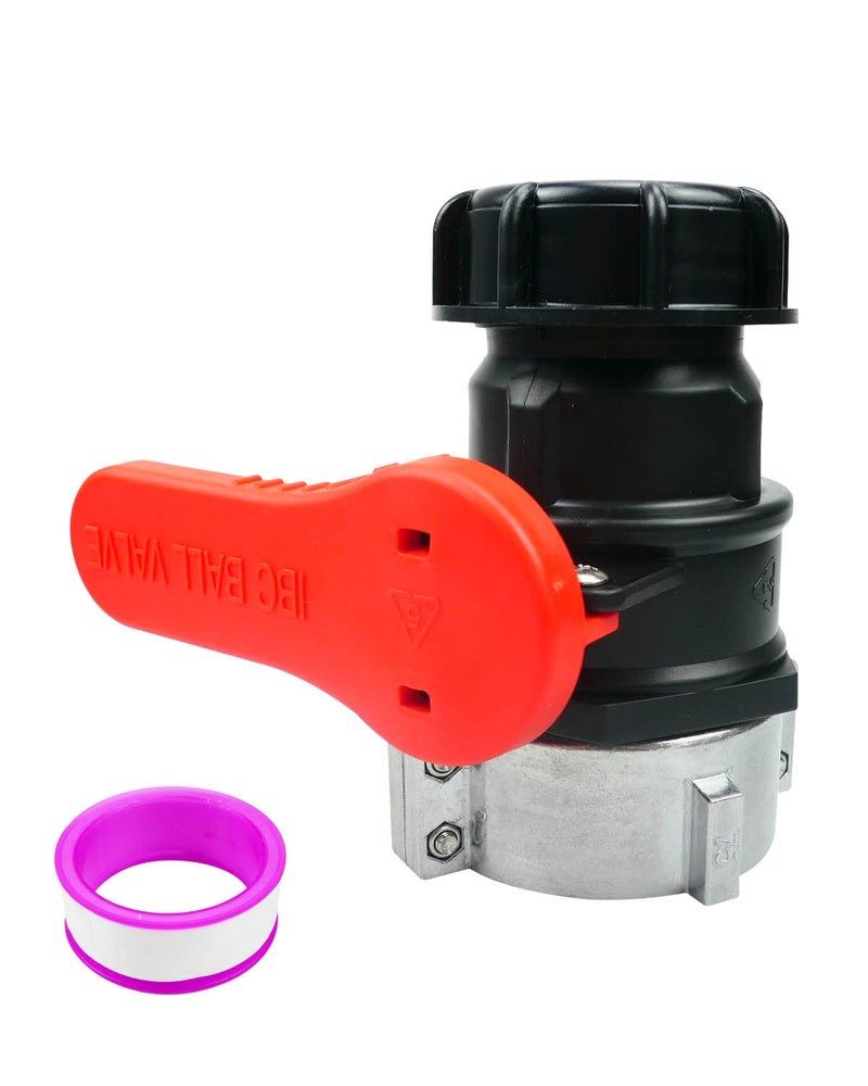 Nahntaipy 75mm IBC Tote Tank Adapter Ball Valve, 2.95" Coarse Thread Adapter Ball Cap Valve for Water Liquid Container NPT DN50 Heavy Duty - Image 1