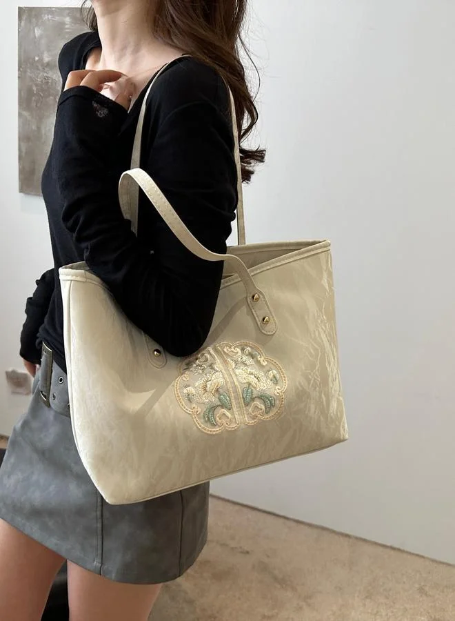 Take Two White Embroidered Lace Shoulder Bag