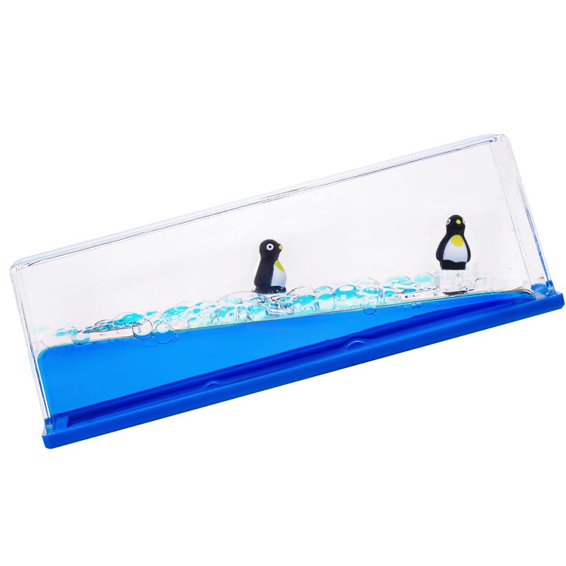 Honsheng Unsinkable Surfing Penguin Liquid Wave Paperweight Desk Sensory Toy Gifts for Kids Desk Stress Relievers for Adults - Image 1