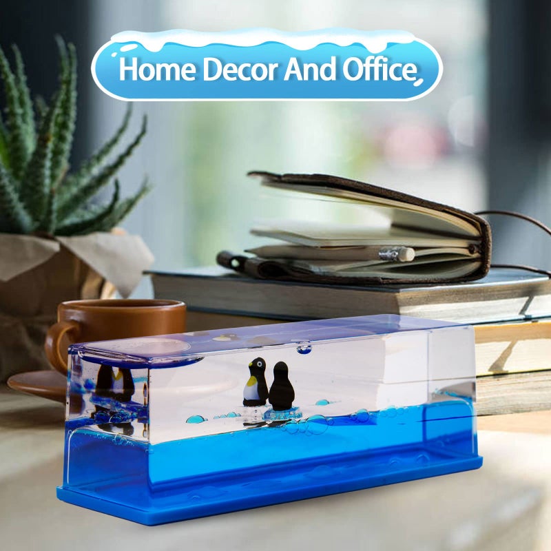 Honsheng Unsinkable Surfing Penguin Liquid Wave Paperweight Desk Sensory Toy Gifts for Kids Desk Stress Relievers for Adults - Image 4