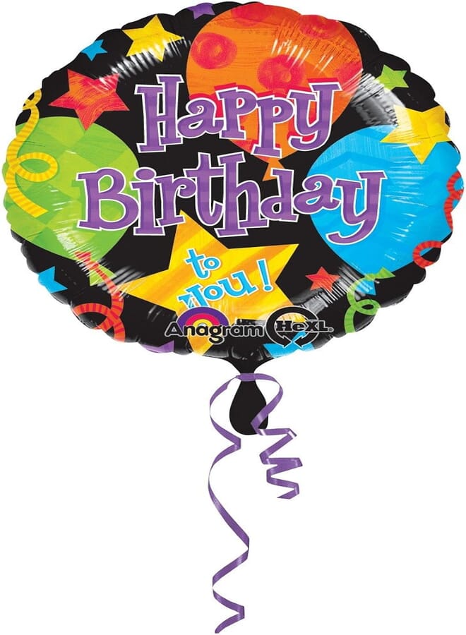 Anagram Birthday Jubilee Foil Balloon (Black)