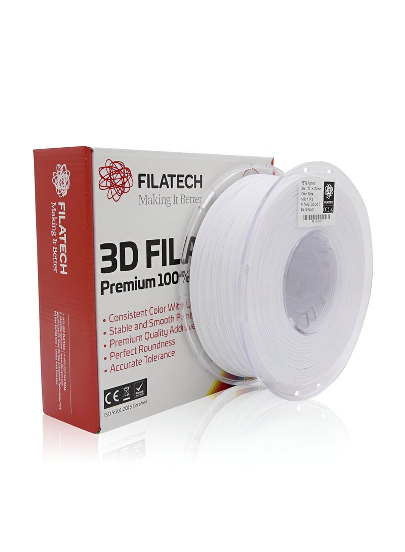PETG 3D Printing Filament – 1.75mm, 1kg, White | Durable & Heat-Resistant