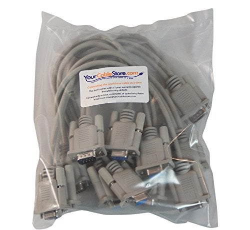 Your Cable Store 1 Foot DB9 9 Pin Serial Port Y Cable 1 Male / 2 Female RS232 5 Pack - Image 2
