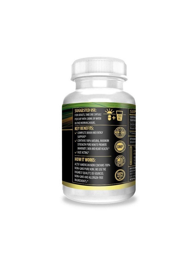 Actif Organic Noni Maximum Strength - 100% Natural Hawaiian Noni, Non-GMO, Made in USA, 100 Count - Image 2