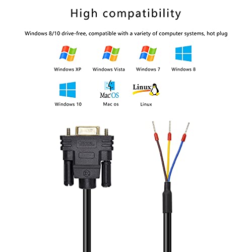 XMSJSIY DB9 Connector RS232 Serial Port Cable DB9 Adapters Solderless 9-Pin COM Port Breakout Replacement Cable Order:235 (Female) -1.5m/4.92Feet - Image 4