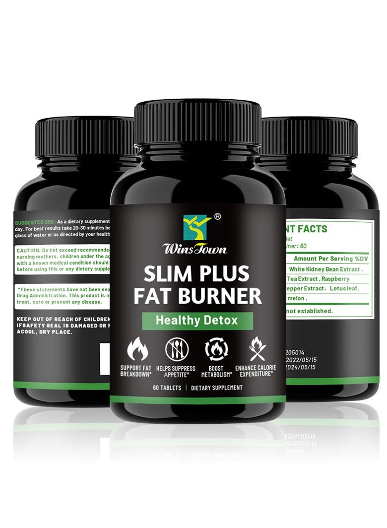 Wins Town 60 Tablets Slim Plus Fat Burner，Healthy Detox，Fat Burning，Wheight Loss  - Image 1