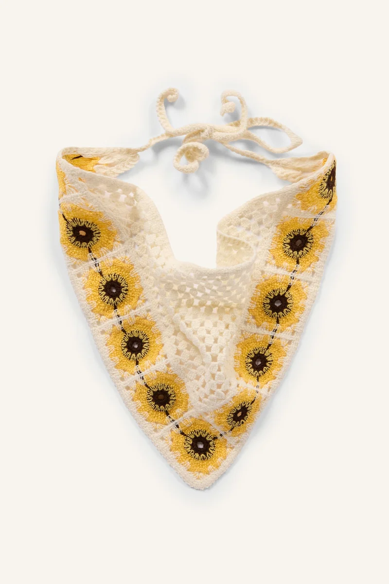 Woman Floral Knitted Bandana