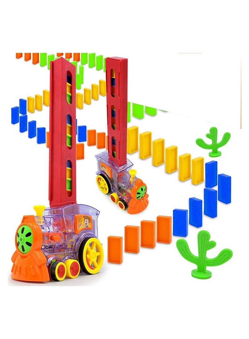 Toy Box Electric Domino train Building Domino cubes Educational game with Interactive Music and LED light - Image 2
