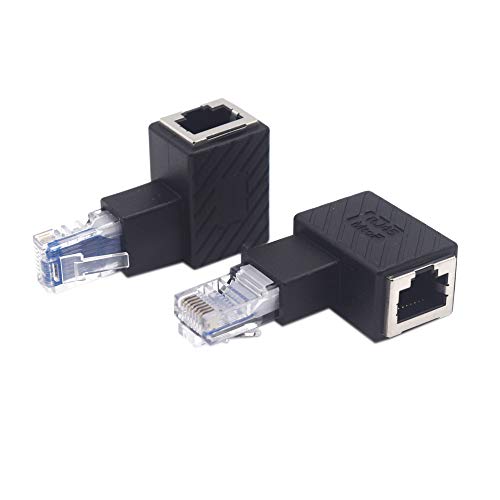 Kework 2 Pack Network RJ45 Extender, 90 Degree Right Angle Ethernet LAN RJ45 Male to Female Cable Extension Adapter Connector Coupler for Cat5 Cat5e - Image 5