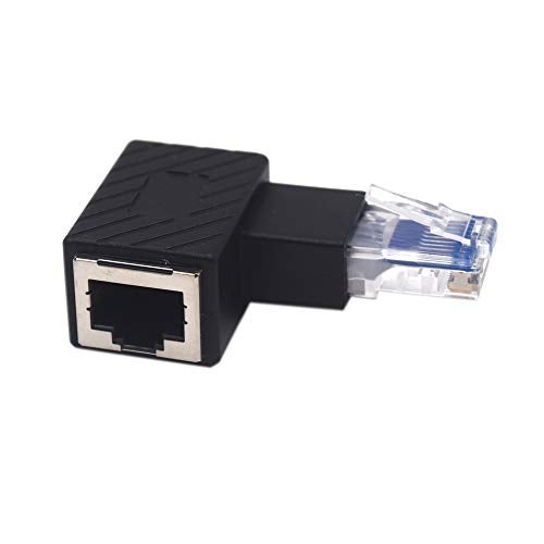 Kework 2 Pack Network RJ45 Extender, 90 Degree Right Angle Ethernet LAN RJ45 Male to Female Cable Extension Adapter Connector Coupler for Cat5 Cat5e - Image 3