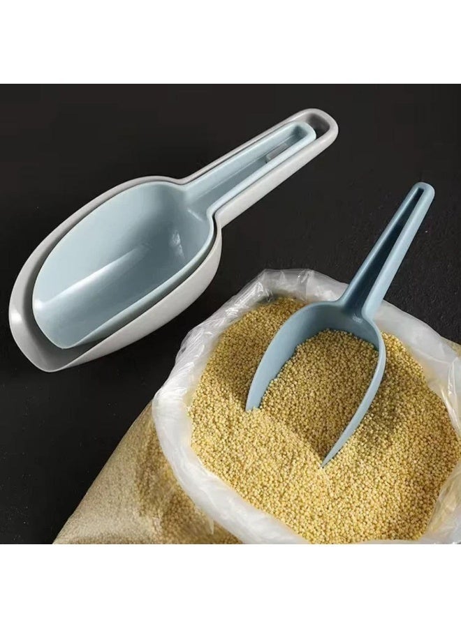 مجموعة من 3 مغارف بلاستيكية للثلج - مغارف مطبخ متعددة الاستخدامات للفشار وحبوب القهوة وطعام الحيوانات الأليفة ومكونات الخبز - Image 2