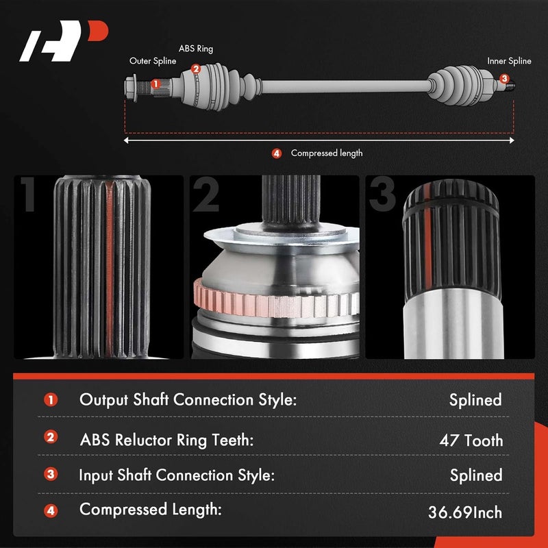A-Premium CV Axle Shaft Assembly for Chevrolet and Pontiac - Image 2