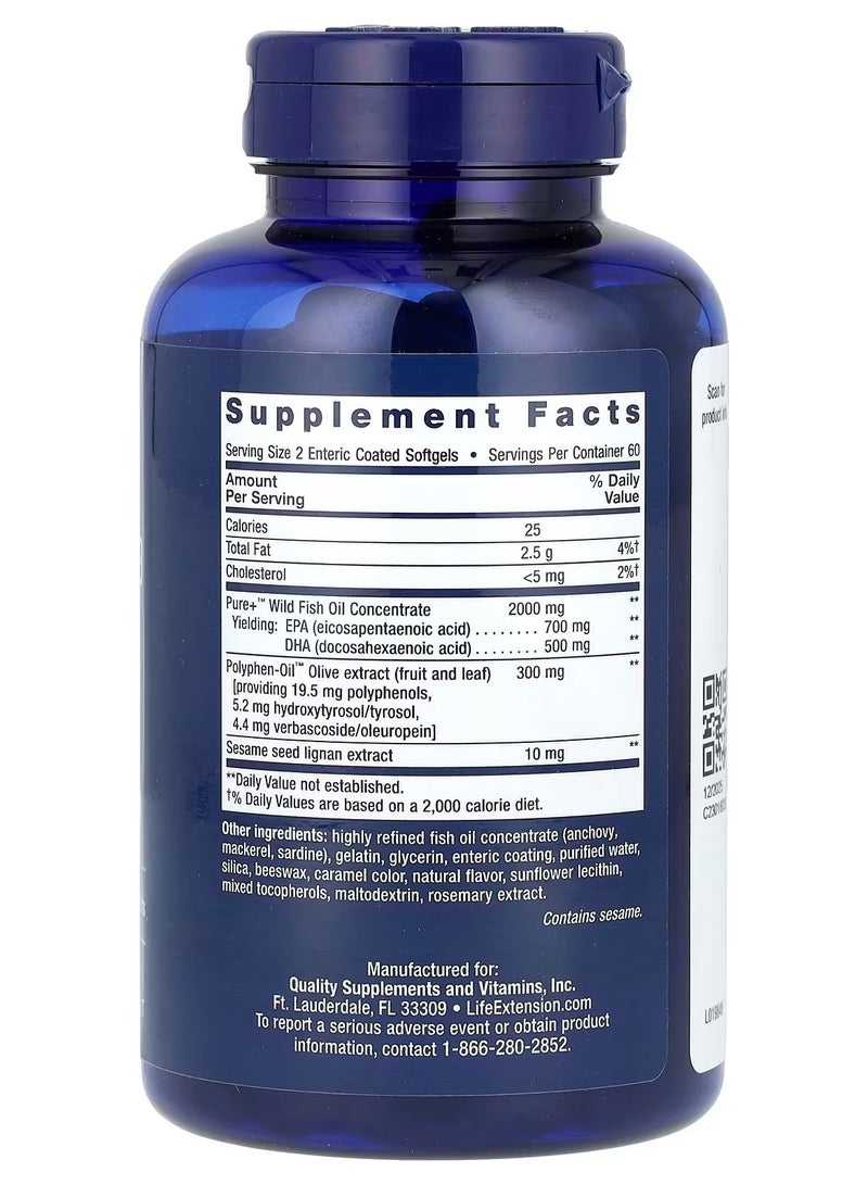 Life Extension, Super Omega-3, EPA/DHA Fish Oil, 120 Enteric Coated Softgels - Image 2