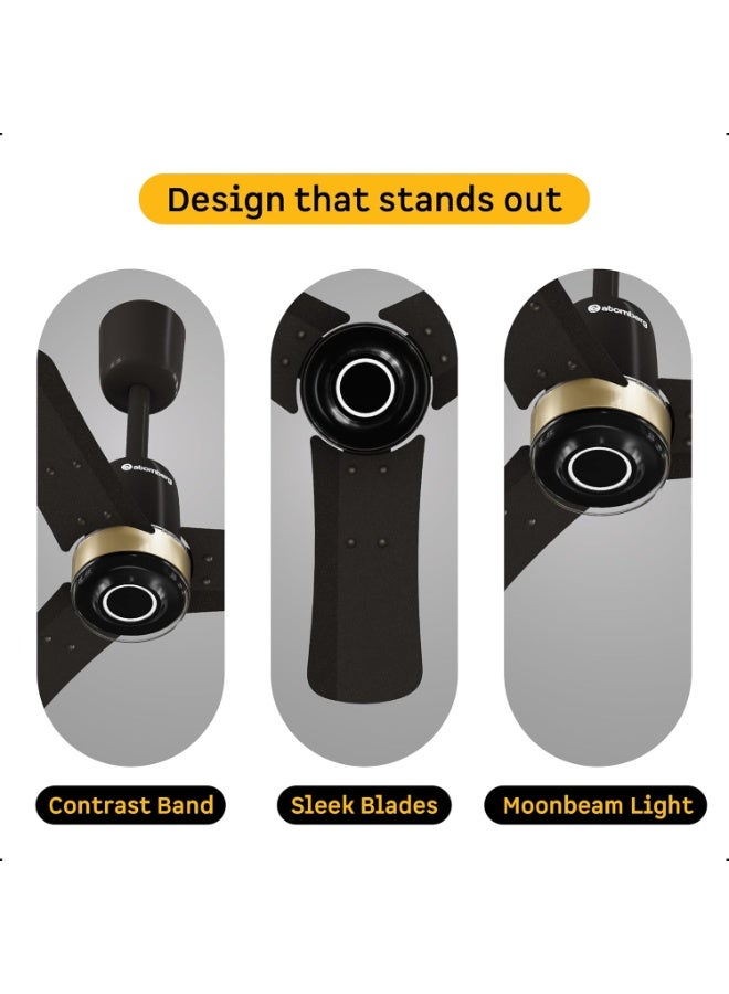 atomberg Renesa Elite Smart 600mm BLDC Ceiling Fan with IoT & Remote Control | BEE 5 star Rated | High Air Delivery with Moonbeam LED Light | New Sleek Design | 5 Year Warranty | Earth Brown - Image 4