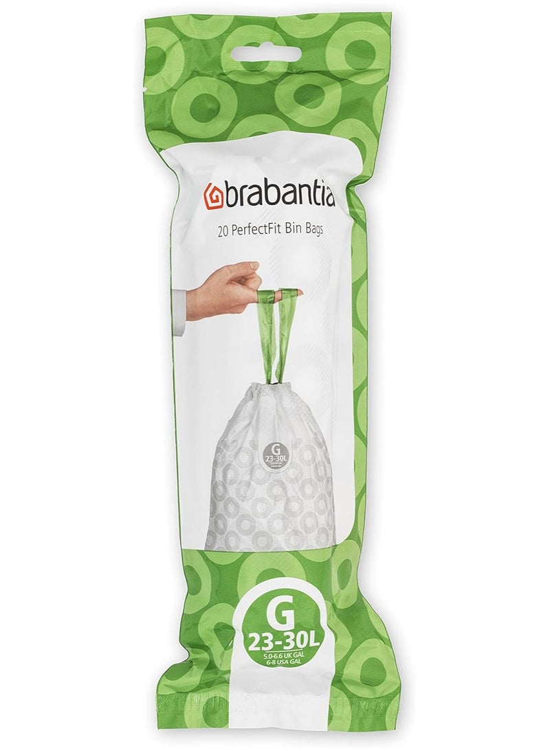 Brabantia PerfectFit G 30 Liter 23-30L Bin Liners (120 Bags in Total) - Image 3