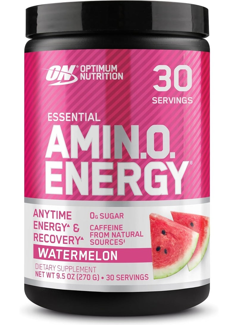Optimum Nutrition (ON) Amino Energy - Pre Workout With Green Tea, Bcaa, Amino Acids, Keto Friendly, Green Coffee Extract, 0 Grams of Sugar, Anytime Energy Powder - Watermelon, 270 G , 30 Servings