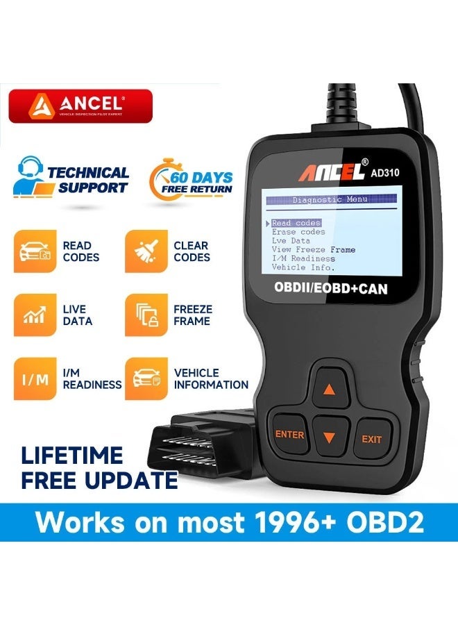 ANCEL AD310 OBD2 Scanner Car Diagnostic Tool Engine Fault Code Reader and Check Engine Light Reset Tool - Image 3