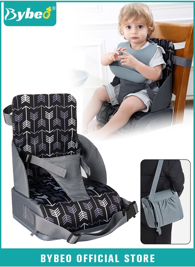 Bybeo Kids Dining Booster Seat, Travel Booster Seat for Babies and Toddlers, Portable Highchair Booster Seat for Table, Foldable High-Back Seat with Adjustable Safety Belts, Easy Cleaning  - Image 1