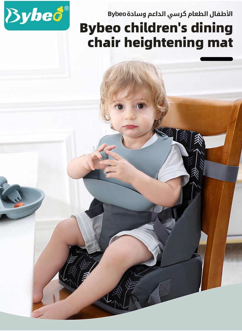Bybeo Kids Dining Booster Seat, Travel Booster Seat for Babies and Toddlers, Portable Highchair Booster Seat for Table, Foldable High-Back Seat with Adjustable Safety Belts, Easy Cleaning  - Image 3