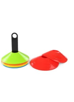 Generic Disc cones set for fitness and agility training consisting of 50 pieces Multisport training cones with plastic holder Football cones Small training discs Multicolor small training cones  - Image 3