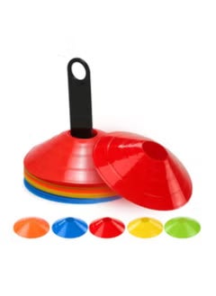 Generic Disc cones set for fitness and agility training consisting of 50 pieces Multisport training cones with plastic holder Football cones Small training discs Multicolor small training cones  - Image 5