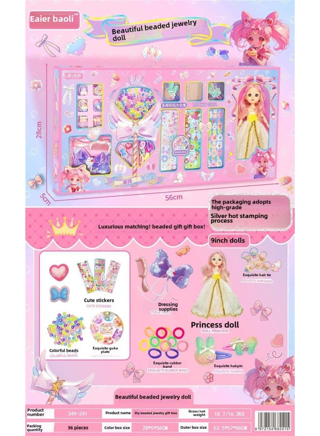Daughter's Treasure Chest Jewelry Box Princess Children's Bracelet Beaded Diy Handmade Girl's Birthday Gift Toy-Color:349-241 (36 Minimum Batches) - Image 1