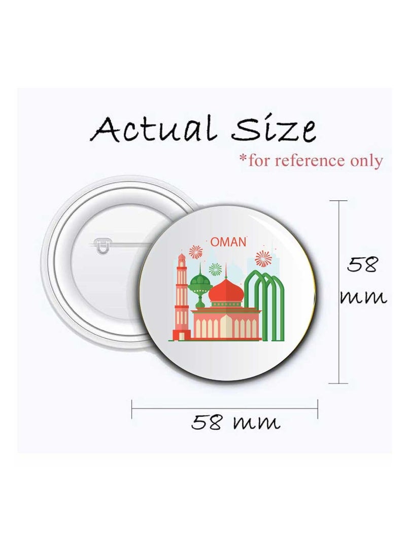 Oman National Day Button Badge–Versatile Accessory For Backpacks,Jackets Or Hats-Round Pin-Back Button Badge-Perfect For Adults And Kids - Image 2