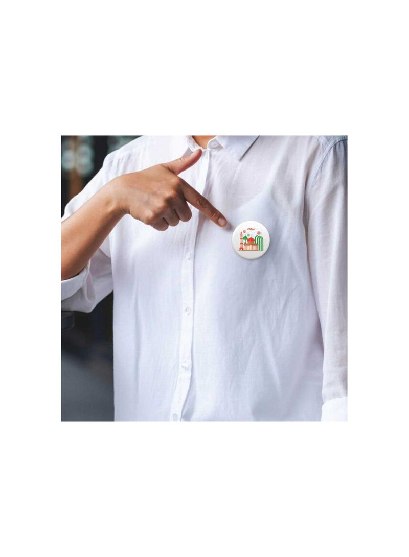 Oman National Day Button Badge–Versatile Accessory For Backpacks,Jackets Or Hats-Round Pin-Back Button Badge-Perfect For Adults And Kids - Image 4