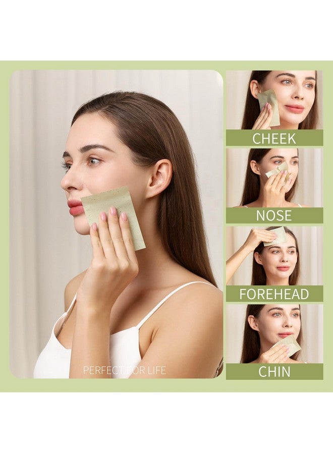 تينيتور مناديل امتصاص الزيوت من تينتور للوجه، 400 منديل، مناديل امتصاص الزيوت بالشاي الأخضر للبشرة الدهنية، وسادات امتصاص الزيوت، مناديل امتصاص الزيوت للوجه، مناديل امتصاص الزيوت للنساء، غشاء التحكم في الزيوت كبير 10 سم × 7 سم - Image 5