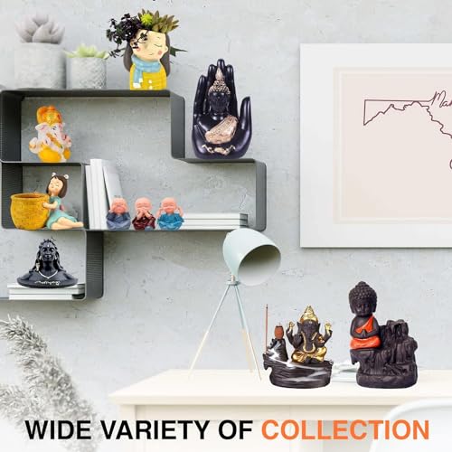 HC VILLA Little Baby Monk Buddha Set of 4 | Miniature Buddha Statues for Home Decor, Car Dashboard, Office & Gift | Peaceful Laughing Buddha Figurines Decorative Showpiece - Image 4