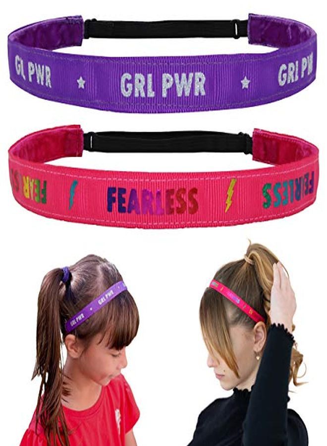 FROG SAC 2 Charity Non Slip Headbands For Girls Adjustable Affirmation Headband For A Cause Thin No Slip Girl Head Bands For Kids Elastic Sports Head Band Cute Stretch Hair Accessories - Image 1
